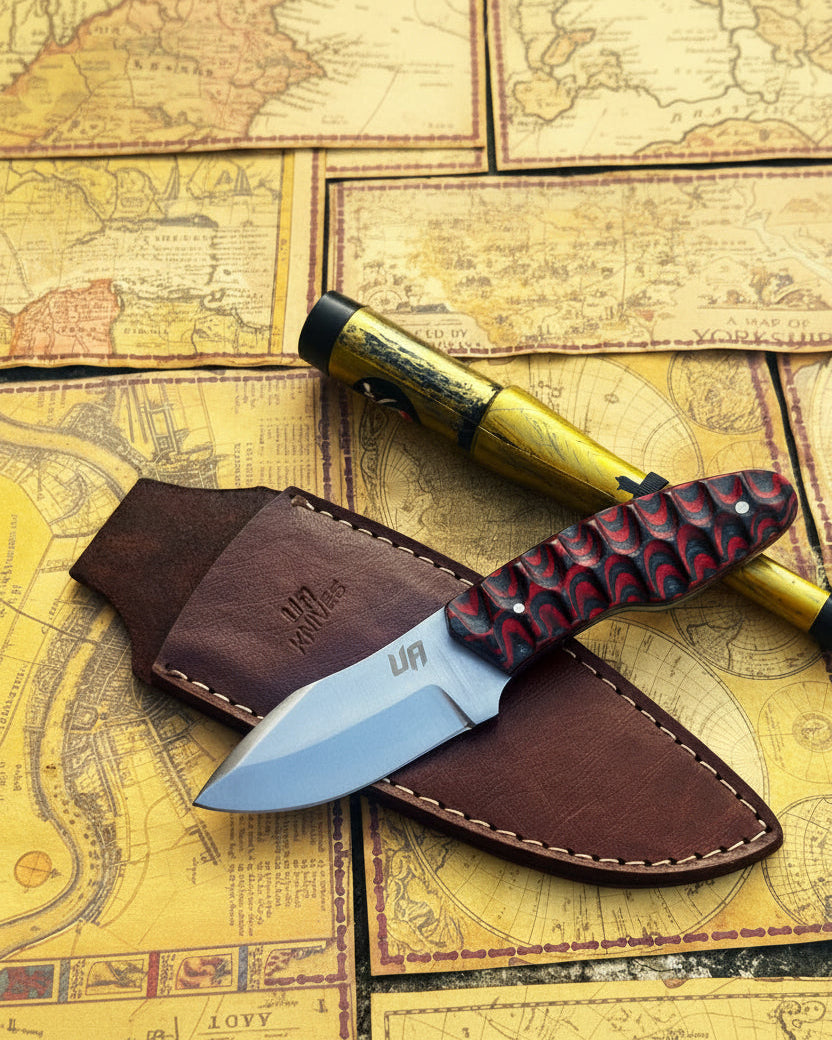 Best fixed blade hunting knife with durable stainless steel blade and wooden handle