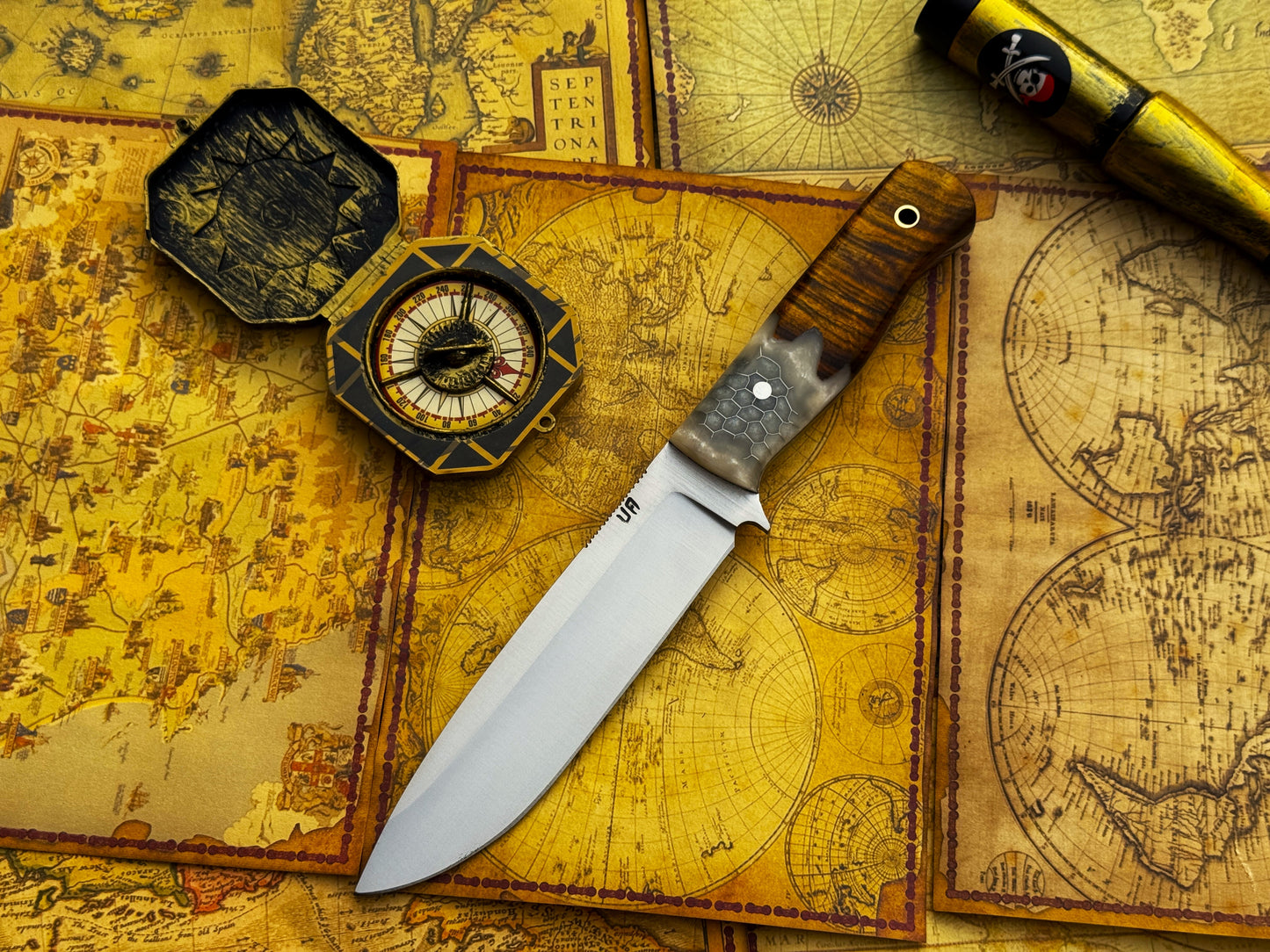 UA Camp Quest - Handmade 12 Inches Camping Knife with Sheath
