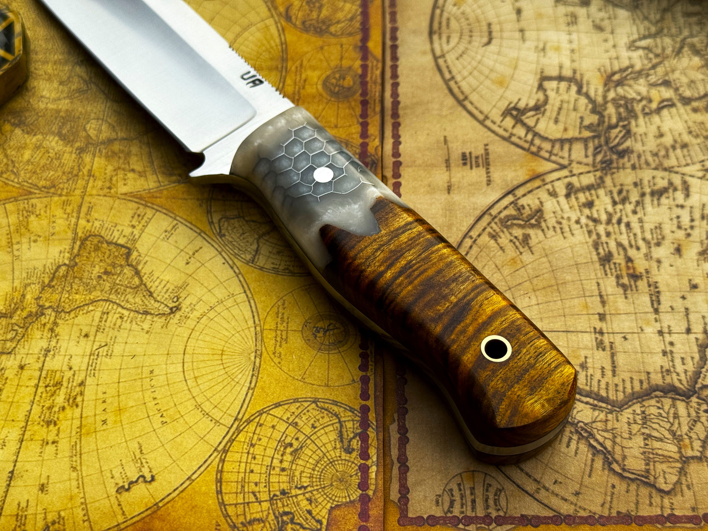 UA Camp Quest - Handmade 12 Inches Camping Knife with Sheath
