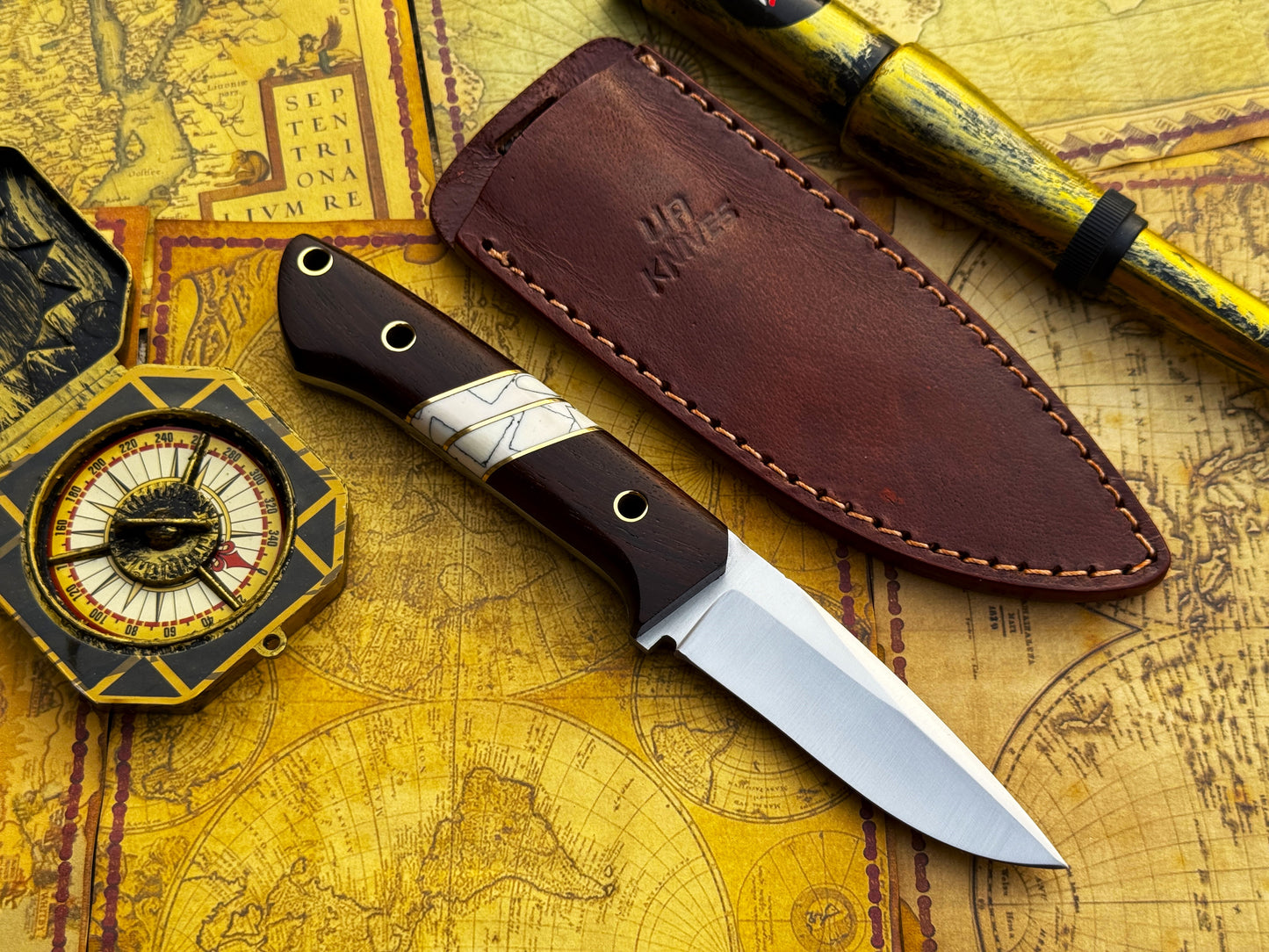 UA SIlver Myst - Stainless Steel Skinner Knife with Sheath