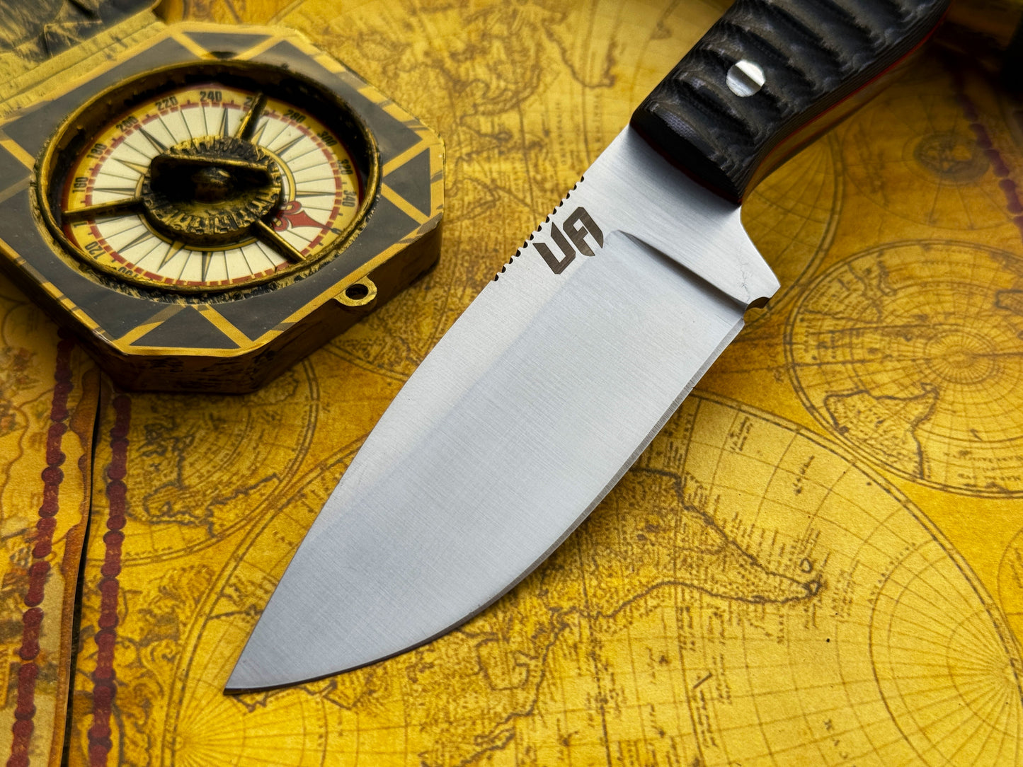 UA Silver Myst - Hand Forged 12C27 Camping Knife with Sheath
