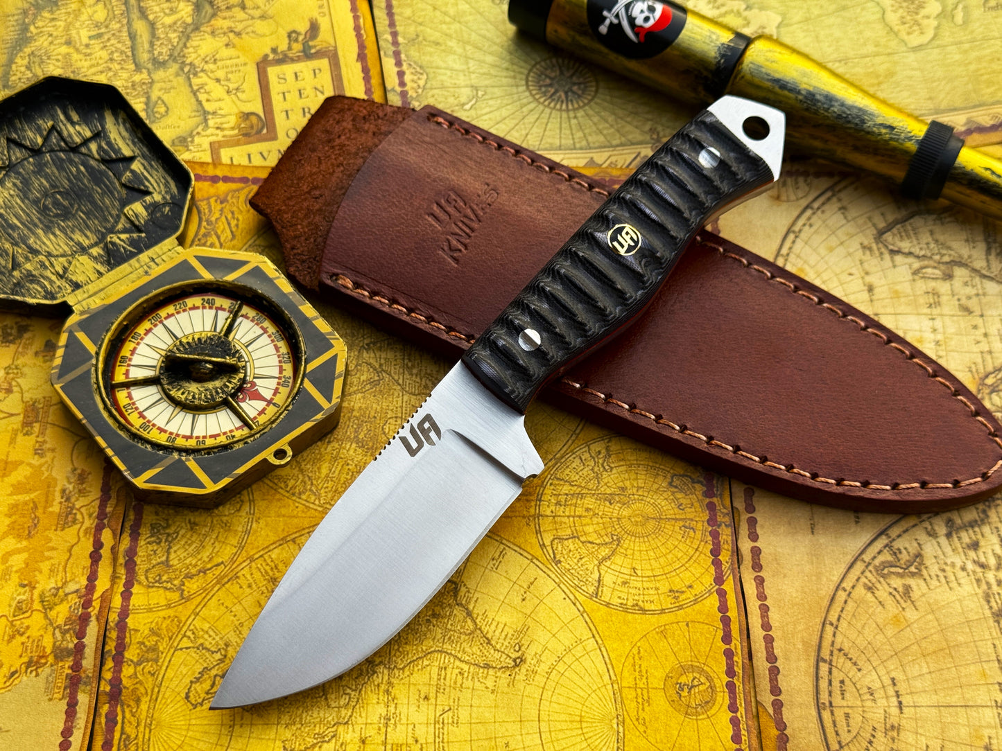 UA Silver Myst - Hand Forged 12C27 Camping Knife with Sheath