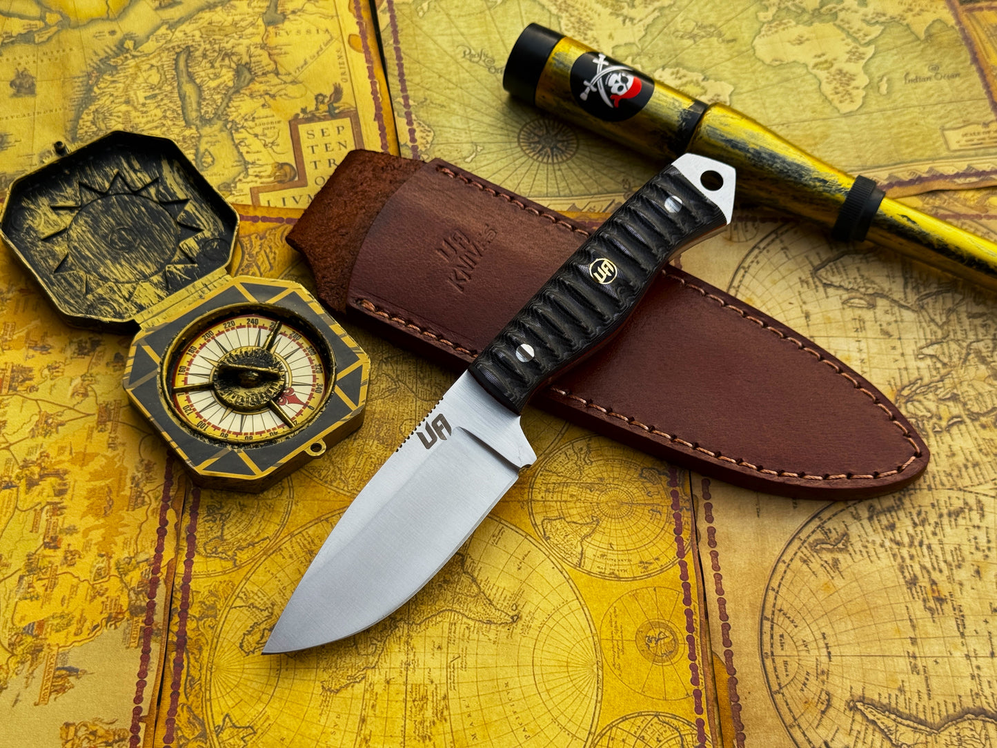 UA Silver Myst - Hand Forged 12C27 Camping Knife with Sheath