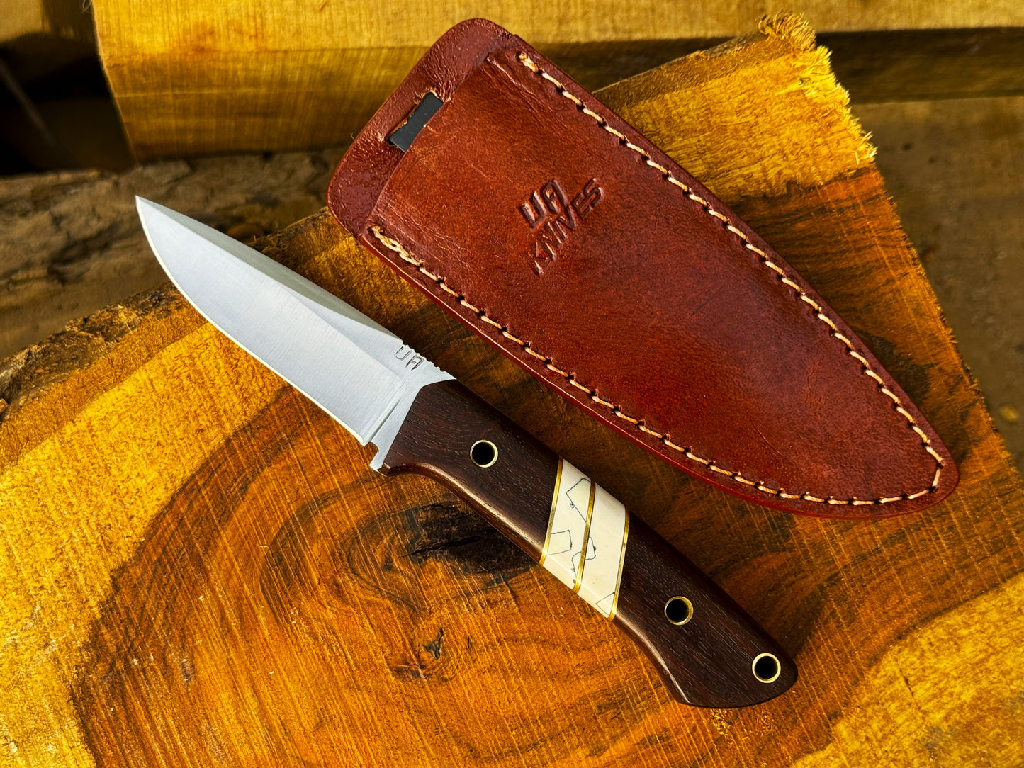 UA SIlver Myst - Stainless Steel Skinner Knife with Sheath