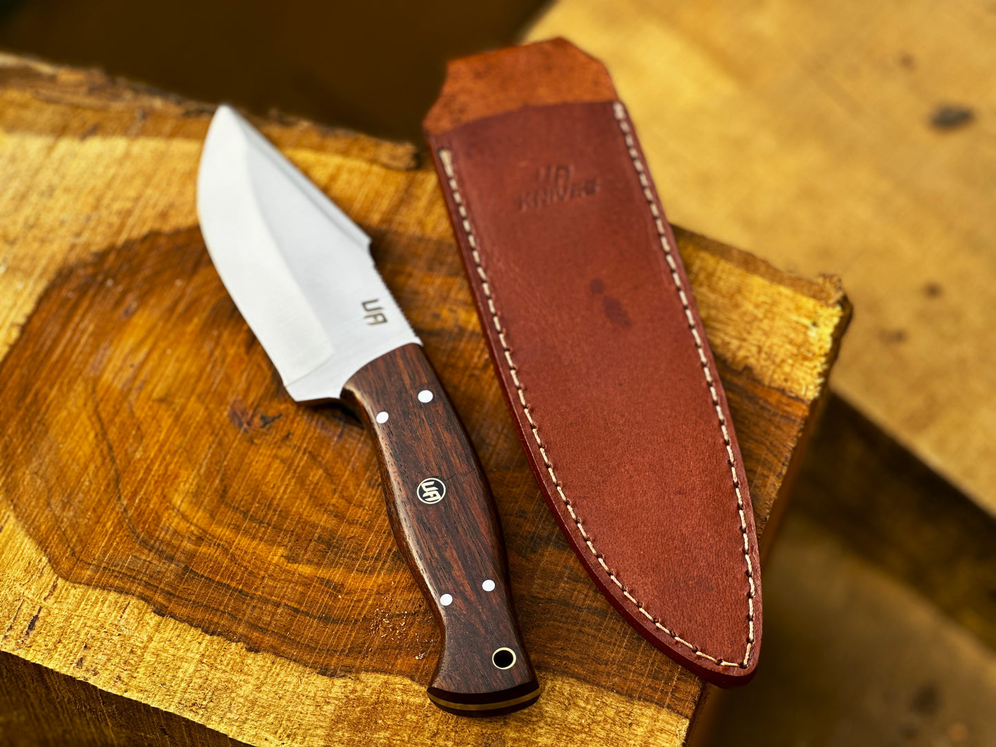 UA Black Thorne - Handmade Fixed Blade Camping Knife Rosewood Handle