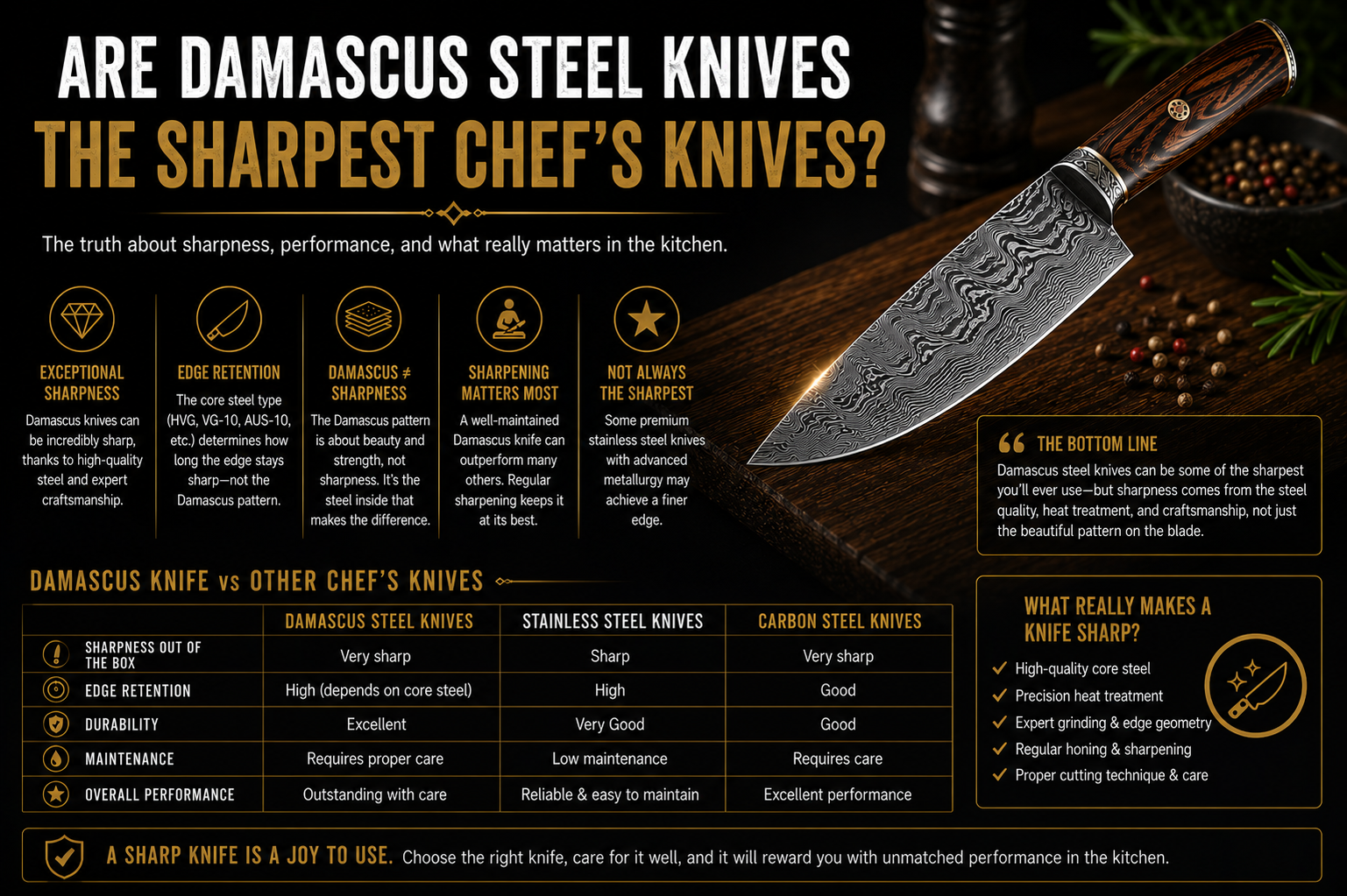 Are Damascus Steel Knives the Sharpest Chef’s Knives?