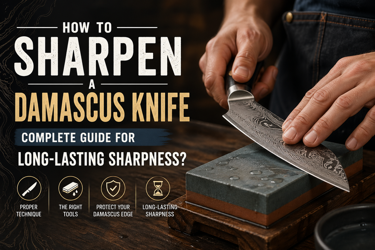 How to Sharpen a Damascus Knife: Complete Guide for Long-Lasting Sharpness? by UA KNIVES