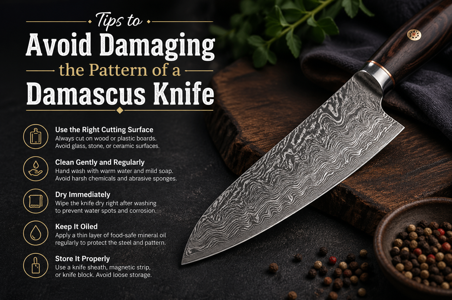Tips to Avoid Damaging the Pattern of a Damascus Knife by uaknives