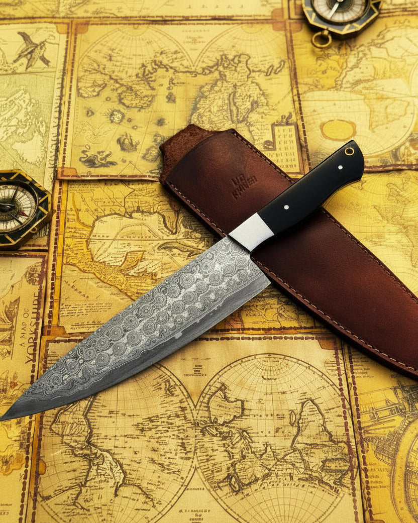 Damascus knife handcrafted premium blade for kitchen and outdoor daily use Main image