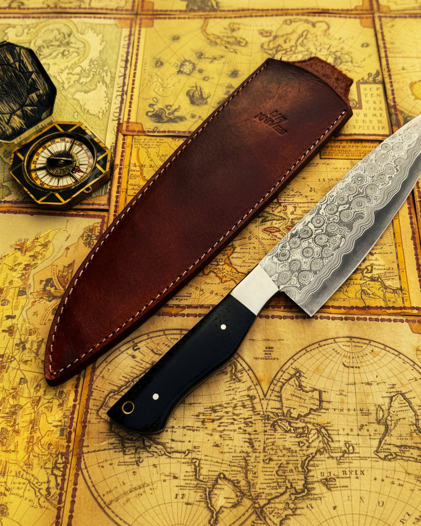 Damascus knife handcrafted premium blade for kitchen and outdoor daily use