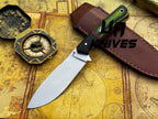UA Forest Ranger camping knife with hand-forged 11-inch blade and G10 Micarta handle, ideal for hunting and outdoor use.