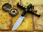 UA Knives Camp Quest handmade 12-inch camping hunting knife with sheath, featuring a sturdy blade and durable handle.