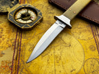 UA Iron Fang stainless steel camping knife with textured handle and sharp blade, ideal for outdoor camping and survival tasks.