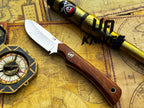 UA Cobra Strike camping knife by UA Knives with a leather sheath, lightweight and handmade for outdoor camping and survival use.