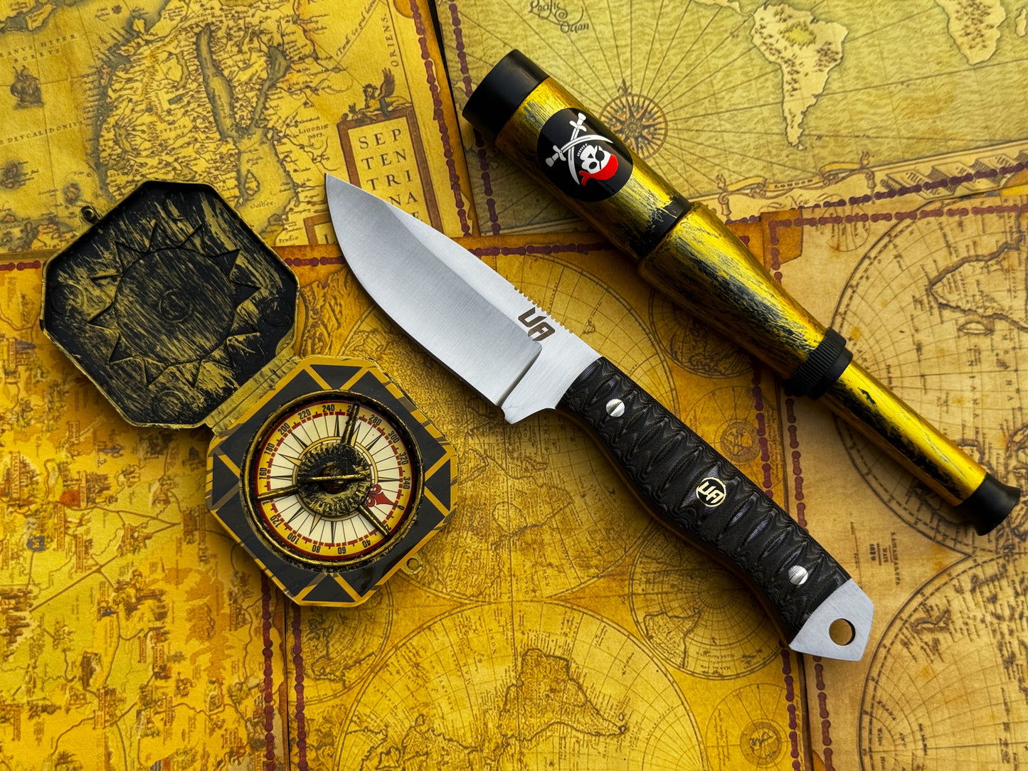 UA Silver Myst - Hand Forged 12C27 Camping Knife with Sheath