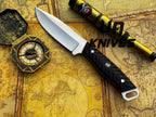 UA Knives Night Stalker hunting knife with 12C27 stainless steel blade and black handle, designed for outdoor and hunting use.