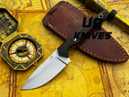 Handmade UA Oakheart camping and survival knife with a wooden handle and sharp blade, ideal for bushcraft and outdoor camping.