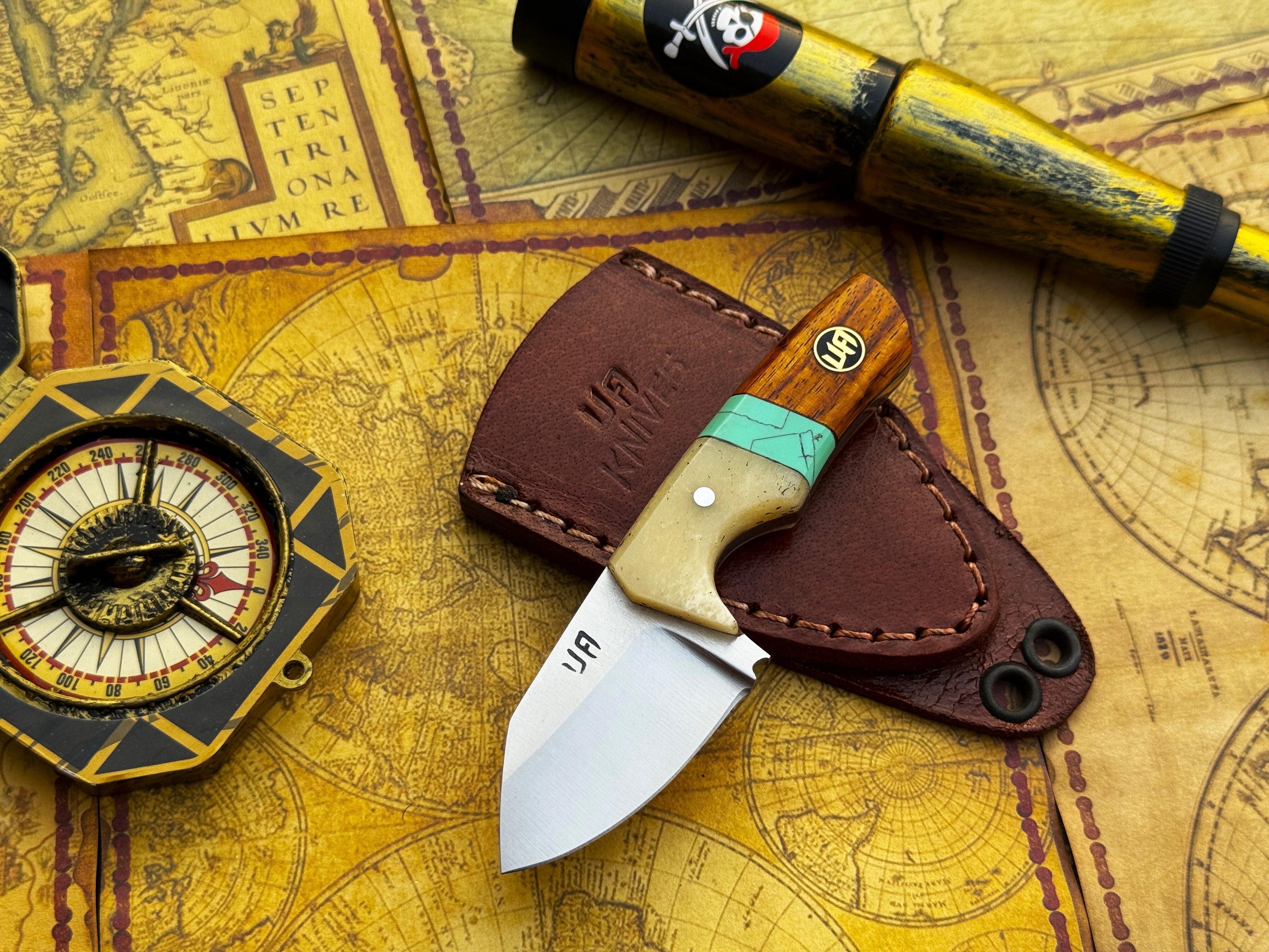 Handmade UA Pocket Protector EDC Utility Knife with a sleek design, featuring a durable blade and ergonomic handle for everyday carry.