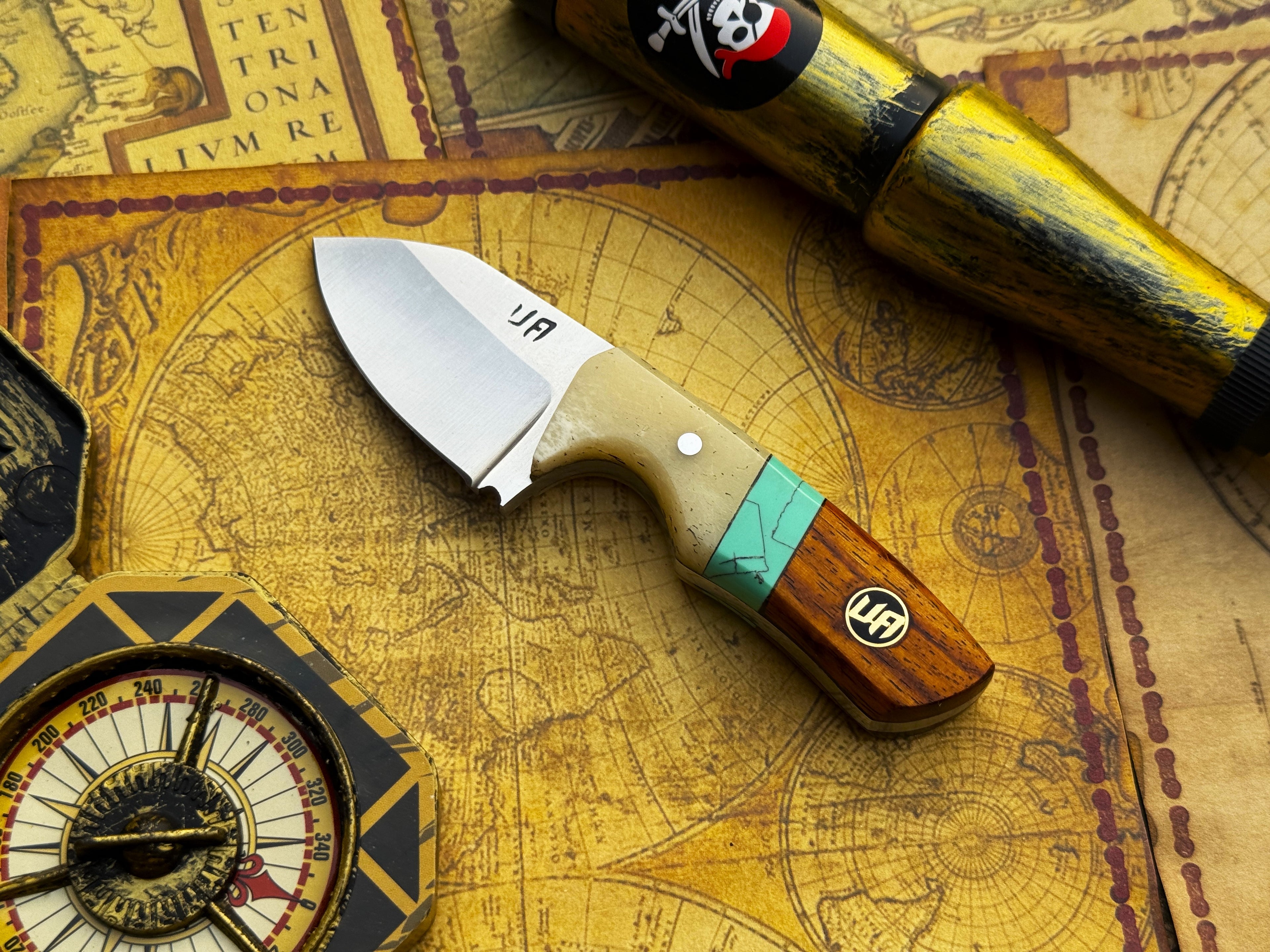 Handmade UA Pocket Protector EDC Utility Knife with ergonomic handle and sharp blade, designed for everyday carry and utility use.