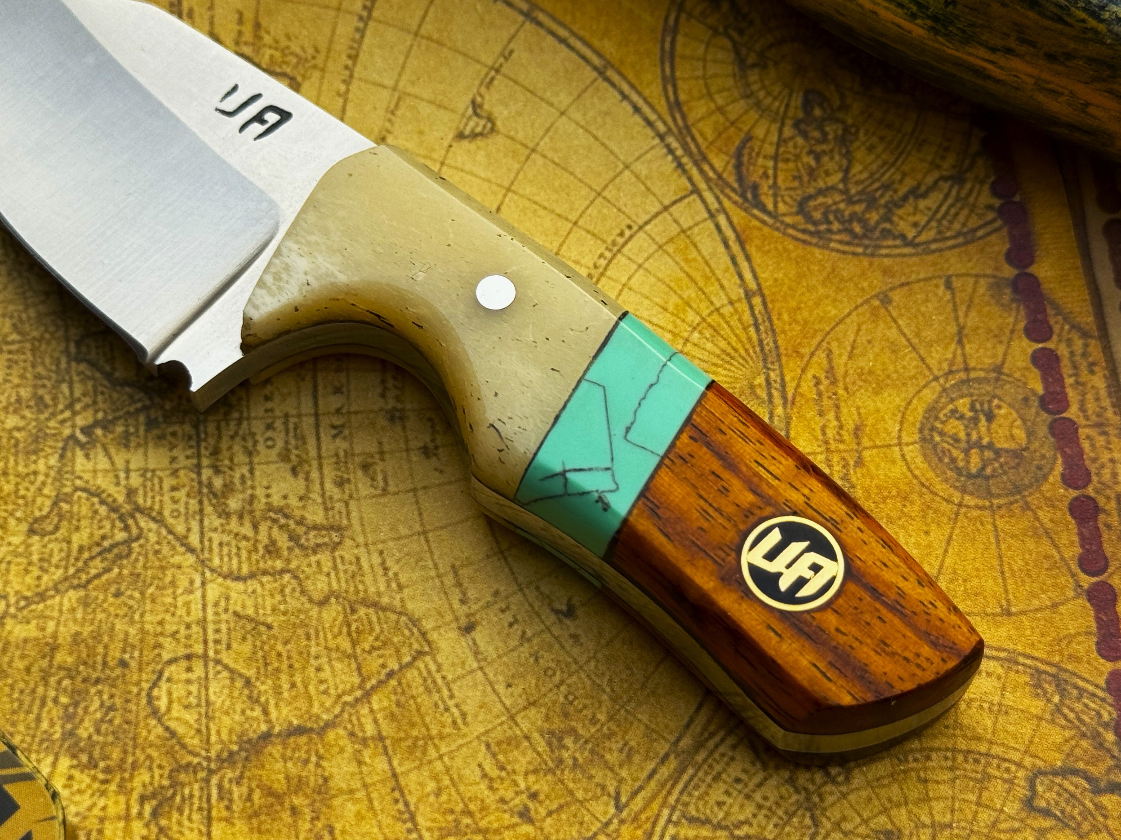 Handmade UA Pocket Protector EDC Utility Knife with black handle and stainless steel blade, designed for everyday carry and utility.