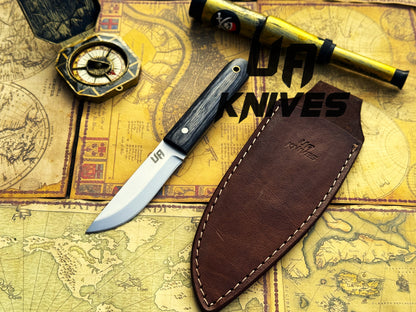 UA Eagle Eye - Hand Forged Pakku Style Full Tang Stainless Steel EDC Knife with Sheath