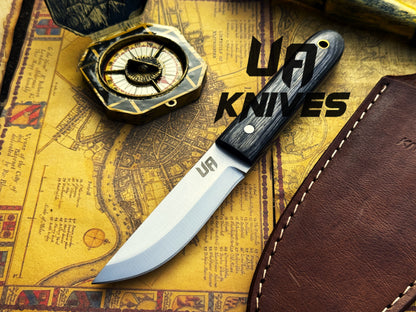 UA Eagle Eye - Hand Forged Pakku Style Full Tang Stainless Steel EDC Knife with Sheath