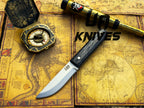 UA Knives Eagle Eye camping knife with hand-forged stainless steel blade and sheath, full tang design for outdoor use