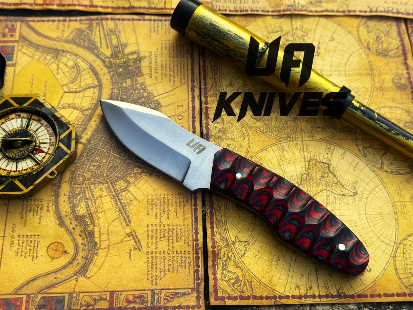 Handmade 12C27 Stainless Steel Every Day Carry Bushcraft Camping Knife with Hand Carved Handle & Leather Sheath