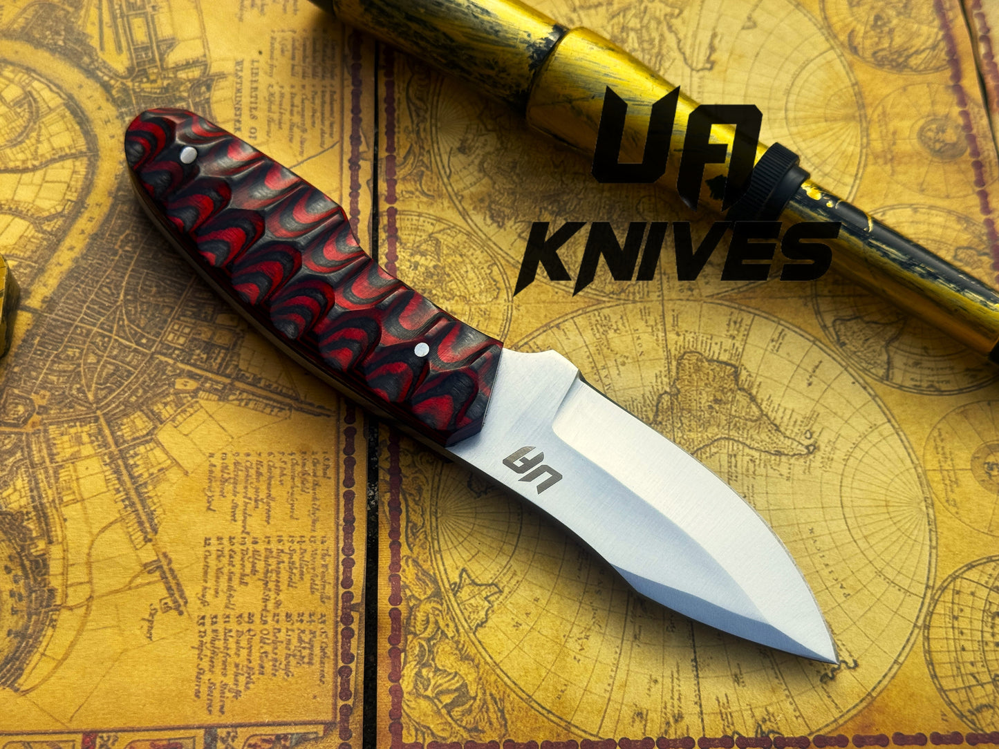 Handmade 12C27 Stainless Steel Every Day Carry Bushcraft Camping Knife with Hand Carved Handle & Leather Sheath