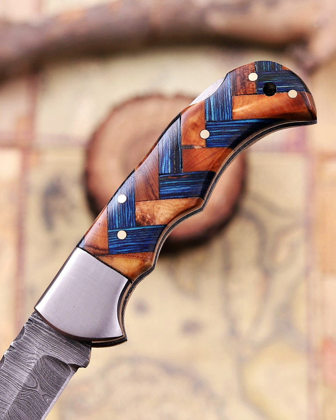 Handmade Damascus Steel EDC Folding Knife – Traditional Pocket Knife with Premium Handle