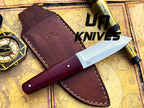 UA Horizon camping knife with handmade 12C27 stainless steel skinner blade and G10 Micarta handle, ideal for outdoor use.