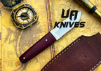 UA Horizon handmade camping knife with 12C27 stainless steel blade and G10 Micarta handle, outdoor survival tool.