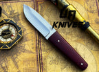 UA Horizon handmade camping knife with 12C27 stainless steel skinner blade and G10 Micarta handle, ideal for outdoor use.