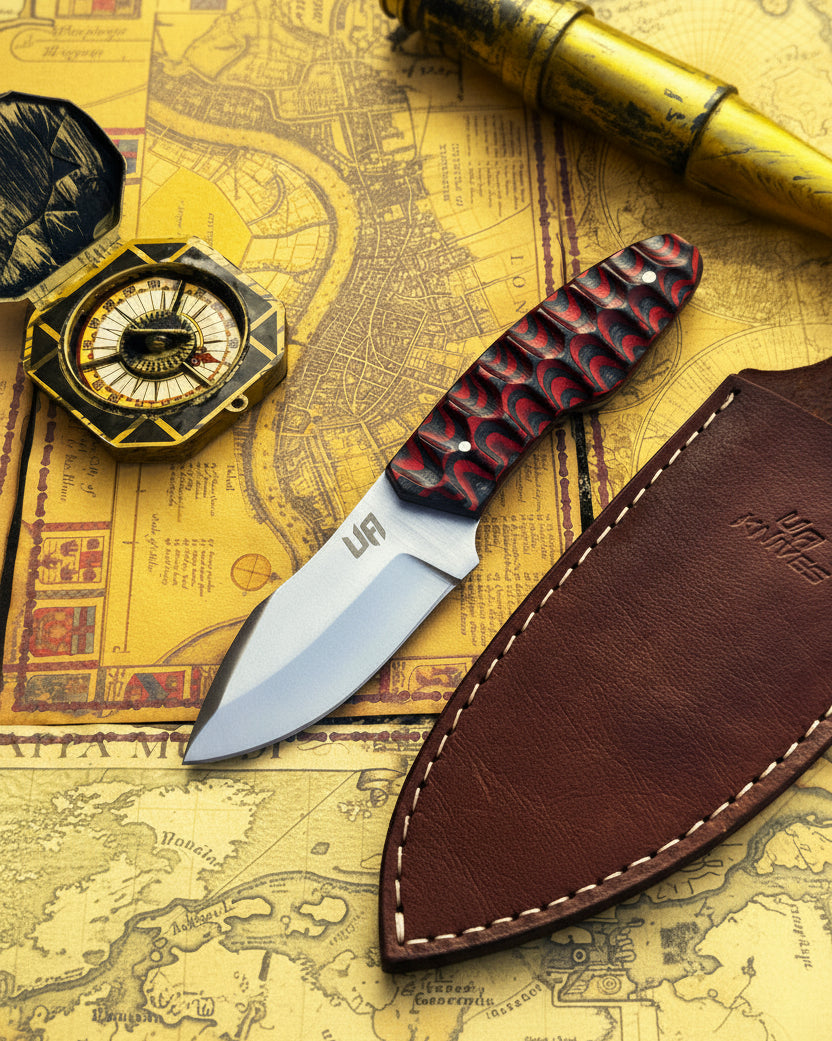 Multi-purpose fixed blade hunting knife for bushcraft and outdoor utility